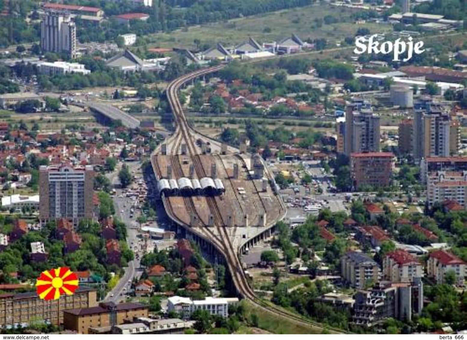 Macedonia Skopje Aerial View New Postcard Mazedonien AK - North Macedonia