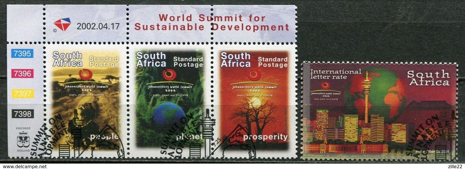 Südafrika South Africa Mi# 1440-3 Gestempelt(FDC/SST)/used/CTO - World Development Summit - Other & Unclassified