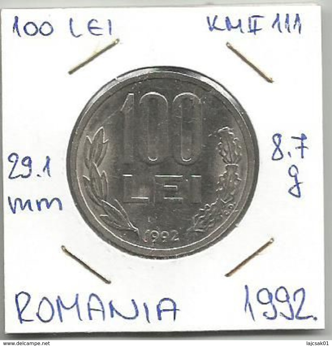 B1  Romania 100 Lei 1992. KM#111 - Roemenië