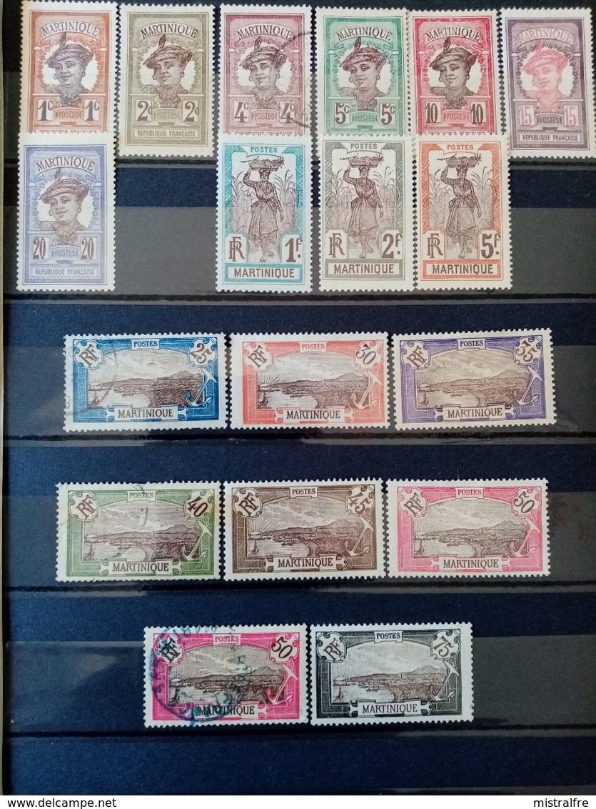 MARTINIQUE.1908 à 1918. Série Complète N°61 à 77 . 14 Neufs + 4 Oblitérés. Côte Yvert 38,45 € - Neufs