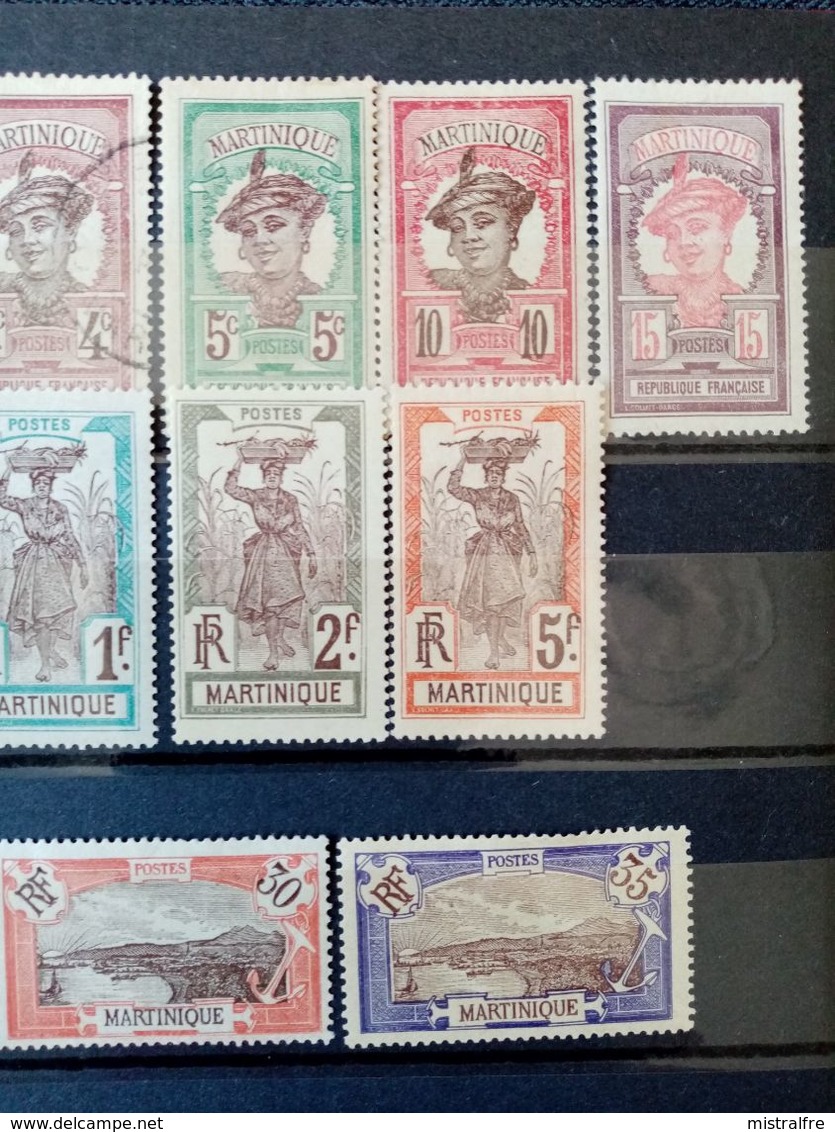 MARTINIQUE.1908 à 1918. Série Complète N°61 à 77 . 14 Neufs + 4 Oblitérés. Côte Yvert 38,45 € - Unused Stamps
