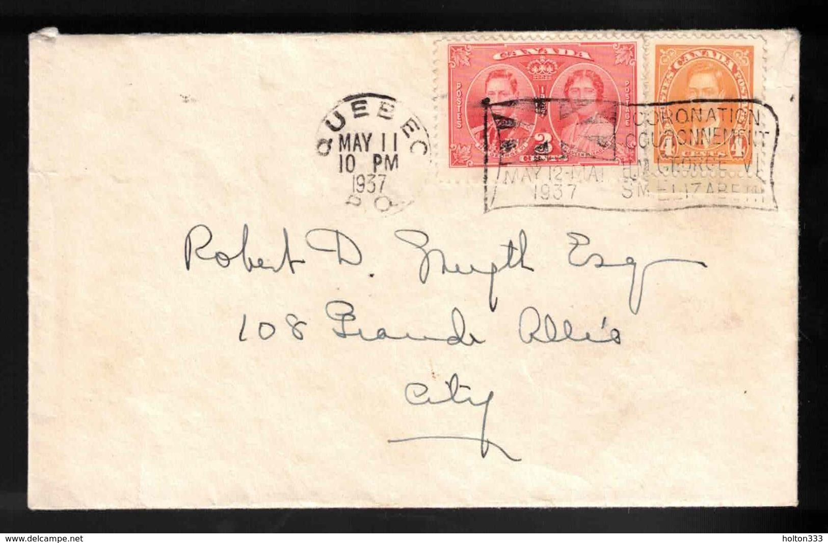 CANADA Scott # 237, 234 On Cover - KGVI Coronation Special Flag Cancel - Postgeschiedenis