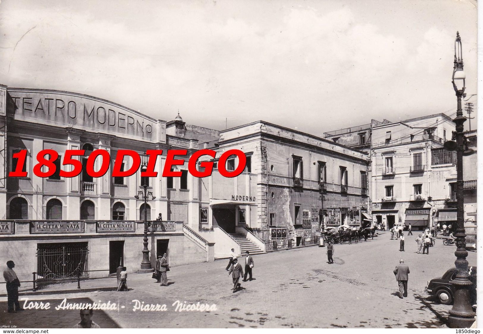 TORRE ANNUNZIATA - PIAZZA NICOTERA - TEATRO MODERNO F/GRANDE VIAGGIATA 1959 ANIMATA - Torre Annunziata