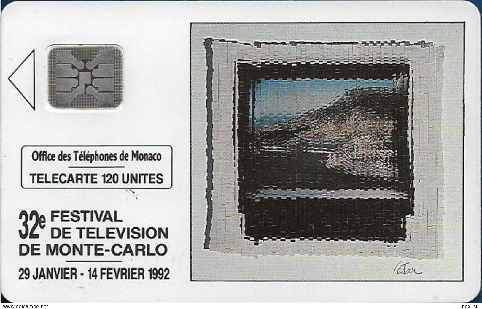 Monaco - MF22b (356) - Festival De Télévision - Cn. 35356, SC4 SB, 01.1992, 120Units, 30.000ex, Used - Monaco