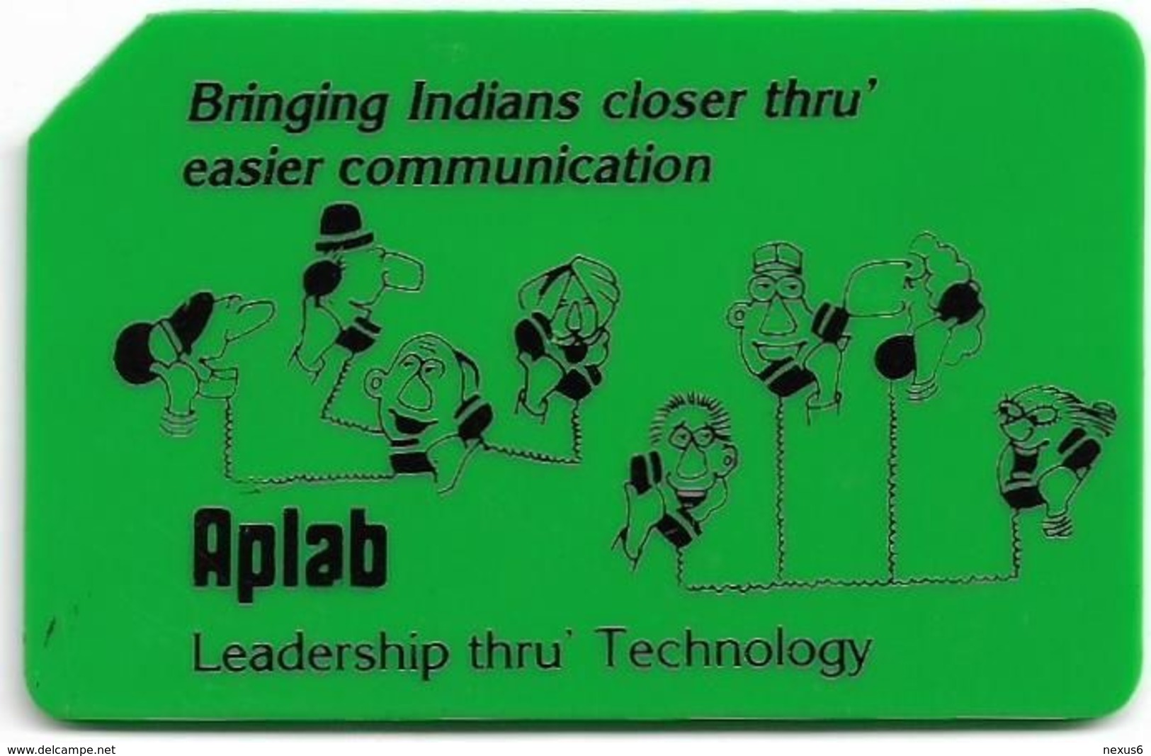 India - Aplab - LOKDOOT (Green), Chip Gem1A (small) NOT Symmetric Black, No White Lines, Without Cn. Used - Inde