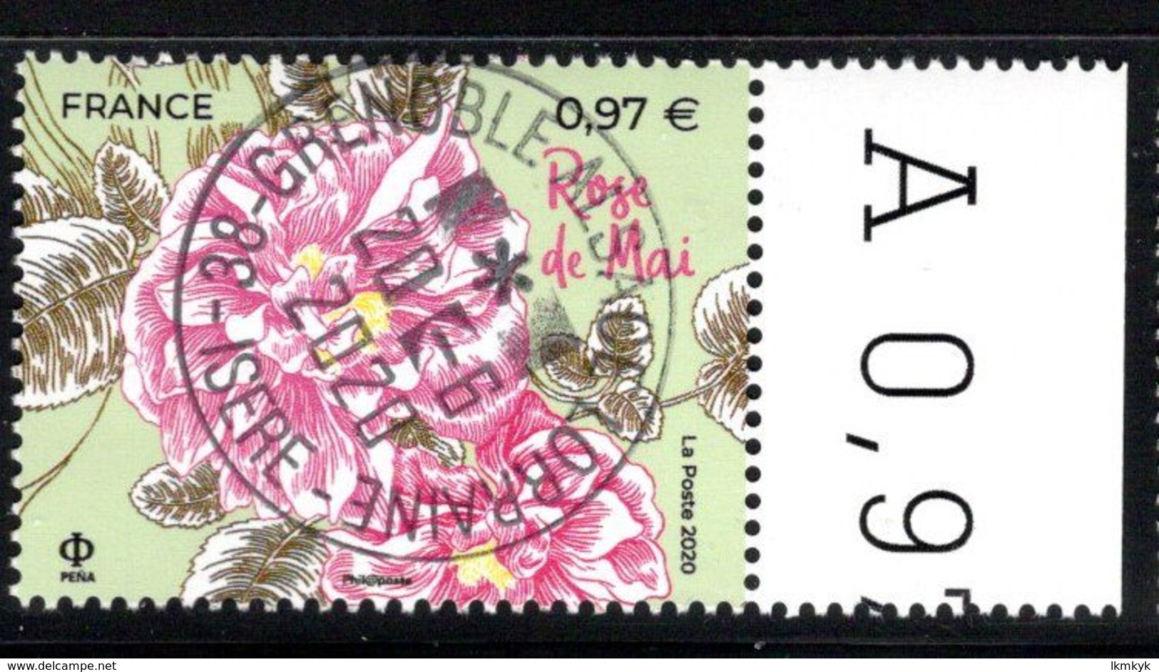 France 2020. Rose De Mai (de Feuille).Cachet Rond.Gomme D'origine. - Used Stamps