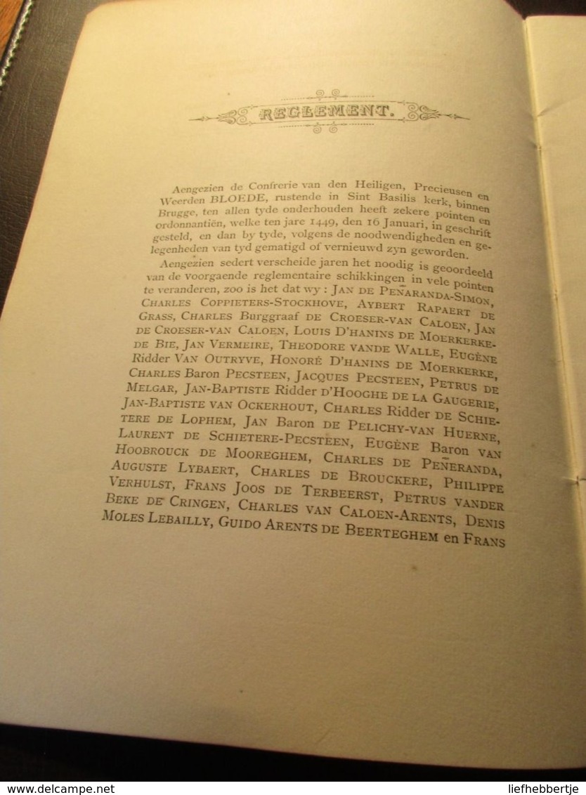 Reglement Der Confrerie Van Het Weerdig H. Bloed - Brugge   -  1893 - Historia