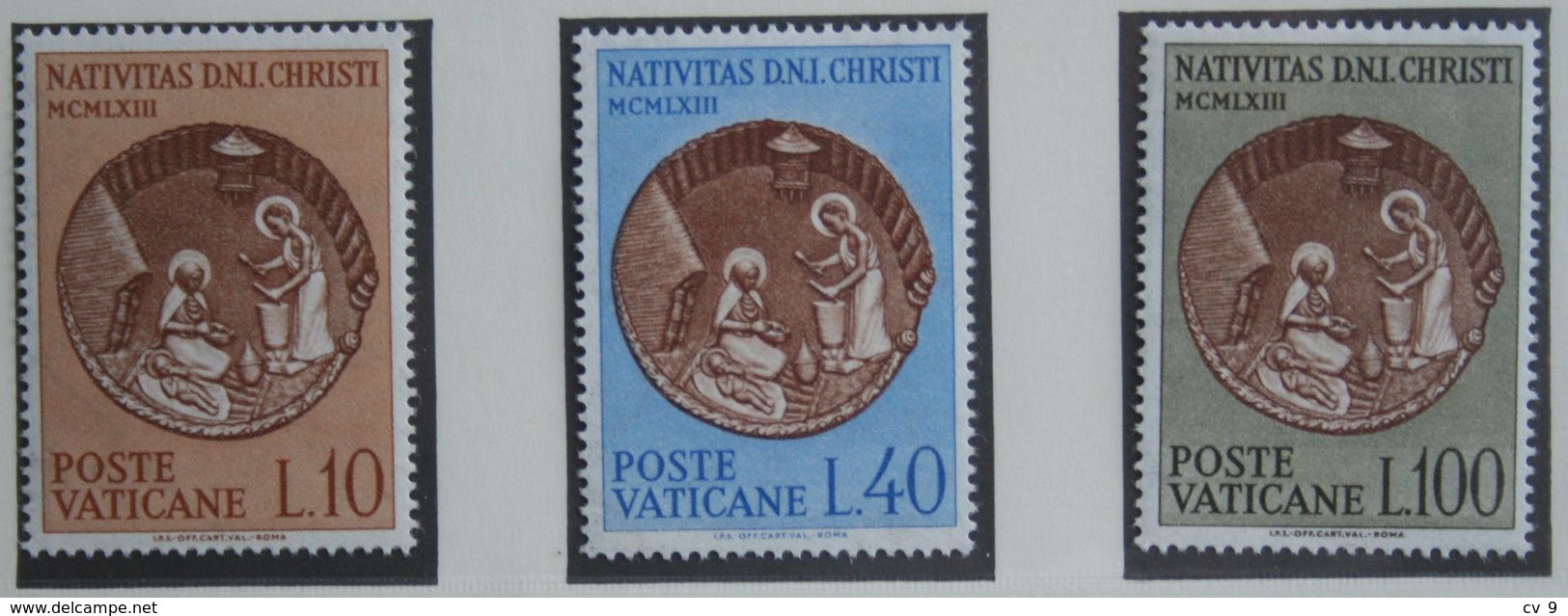 Natale Weihnachten Xmas Noel Kerst 1963 Mi 439-441 Yv 390-392 POSTFRIS / MNH / ** VATICANO VATICAN VATICAAN - Neufs