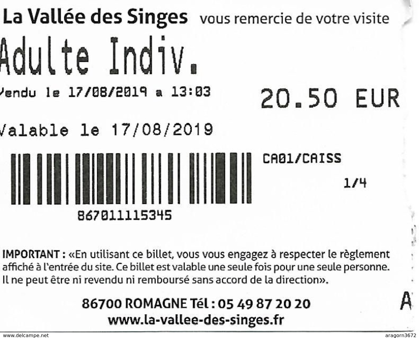 La Vallée Des Singes - Tickets - Vouchers