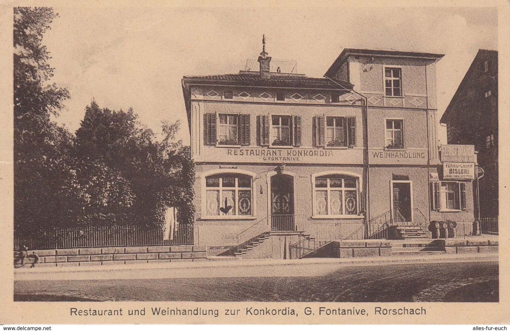 CP 1931 - Rorschach, St. Gallen, Schweiz - Restaurant, Weinhandlung Konkordia, Gaststättenkarte - Rorschach