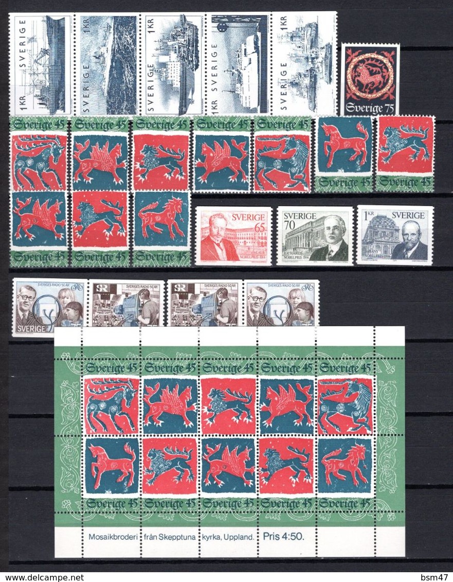 Zweden: 1974 - Jaargang Compleet Postfris / Year Complete MNH - Komplette Jahrgänge