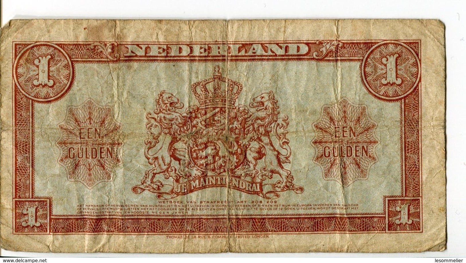 EEN GULDEN / 1945 / GULDEN / BILLET / MONNAIE / PAYS BAS / HOLLANDE / NEDERLAND / MULTBILJET - Andere & Zonder Classificatie