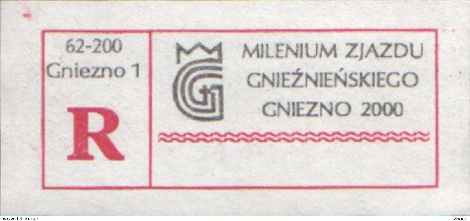 POLAND Gniezno 2000 Rare Specimen Special Registered Label: Millennium Congress Of Gniezno, Akt Von Gnesen, Kaiser Otto - Europäischer Gedanke