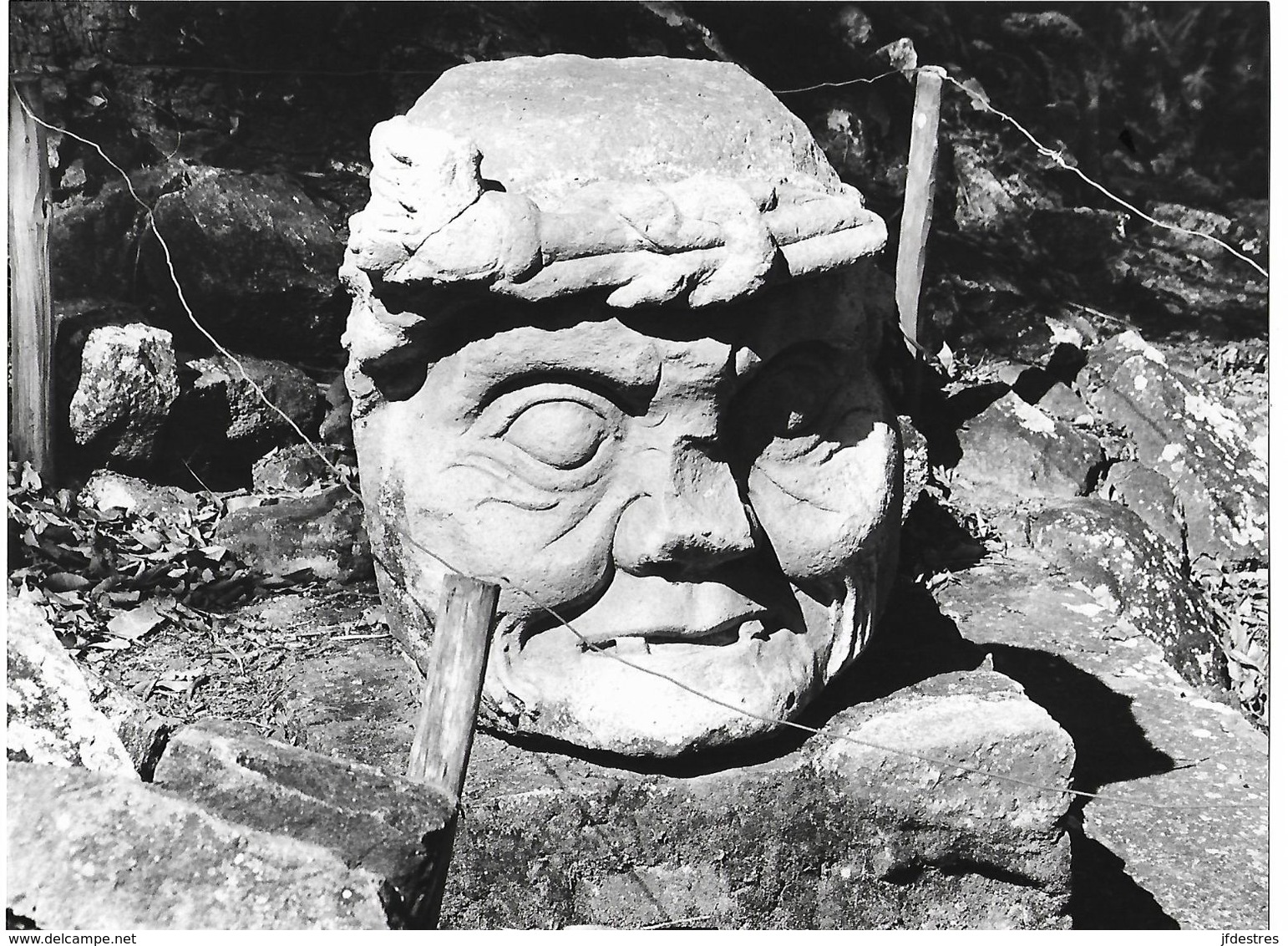 Photo Honduras Maya Tête Monumentale Sculptée à Copan Ph. Vivant Univers 2000 . - Places