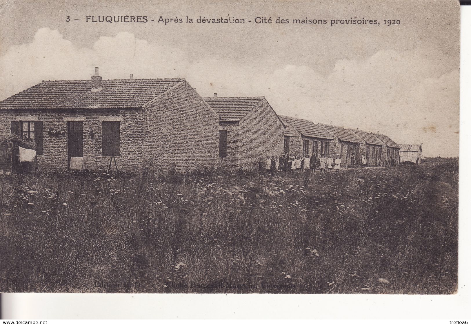 FLUQUIERES - Cité Des Maisons Provisoires - 1920 - Après La Dévastation - - Autres & Non Classés