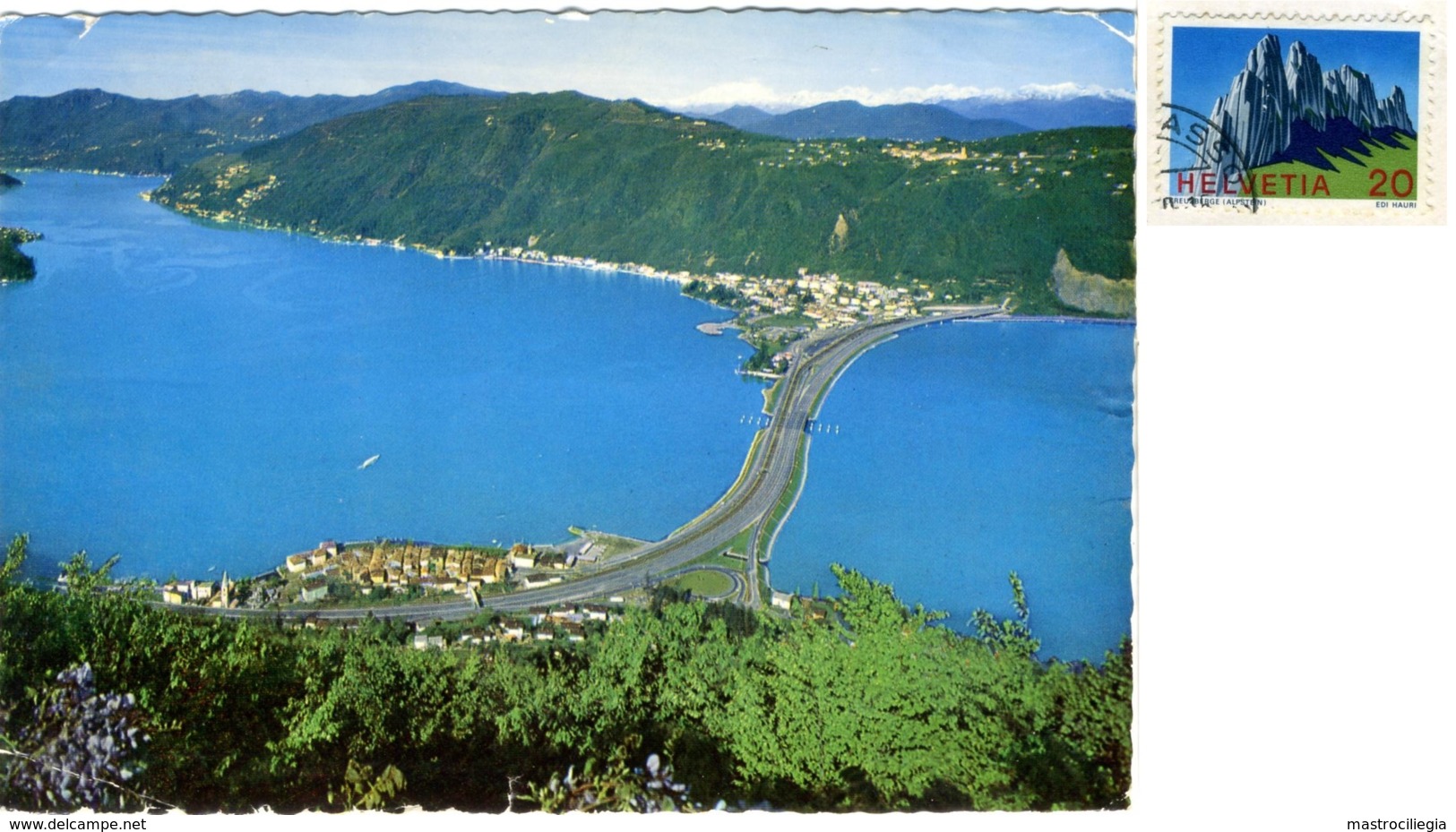 SVIZZERA  SUISSE  TI  BISSONE  MELIDE  Il Ponte Sul Lago Di Lugano  In Alto Carona - Bissone