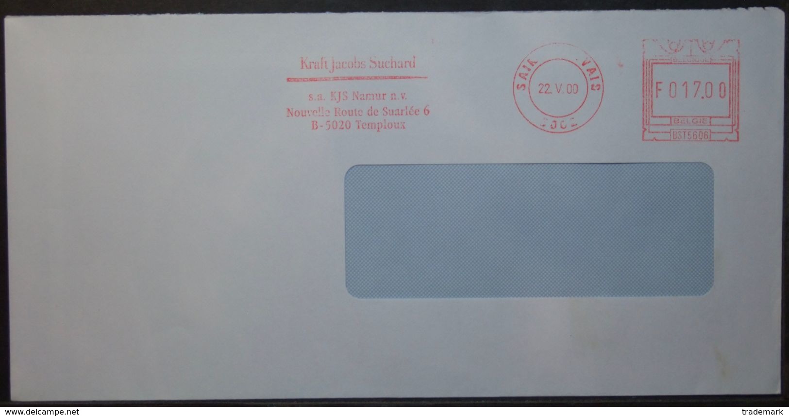 Belgium - Advertising Meter Franking Cover 2000 Kraft Jacob Suchard Logo Coffee Food BST5606 - 2000-...