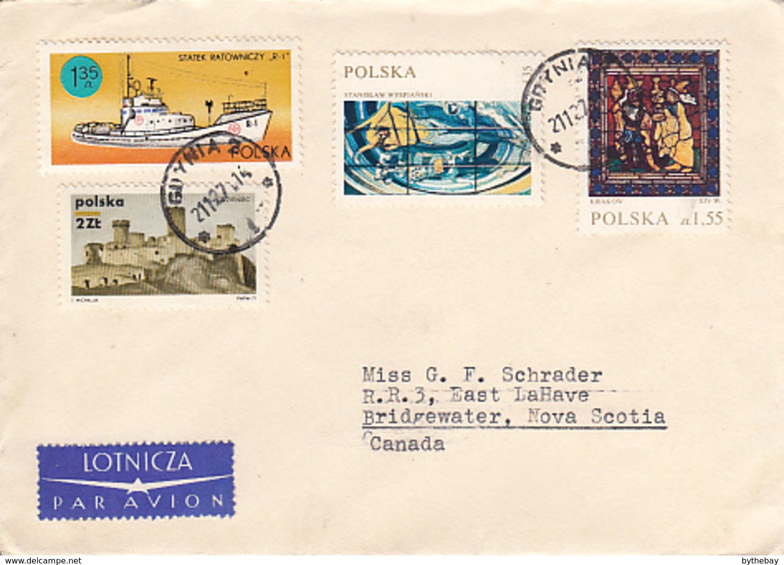 Poland To Canada 13 Airmail Covers Mainly 1970s - Covers & Documents