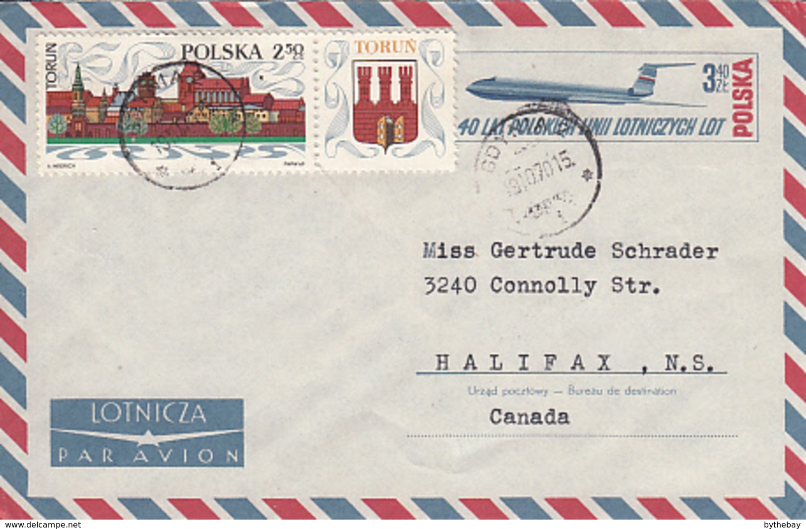 Poland To Canada 13 Airmail Covers Mainly 1970s - Covers & Documents