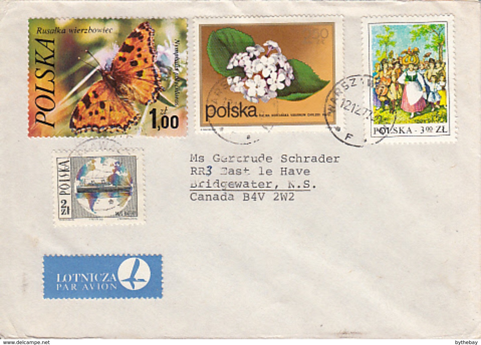 Poland to Canada 13 Airmail Covers mainly 1970s