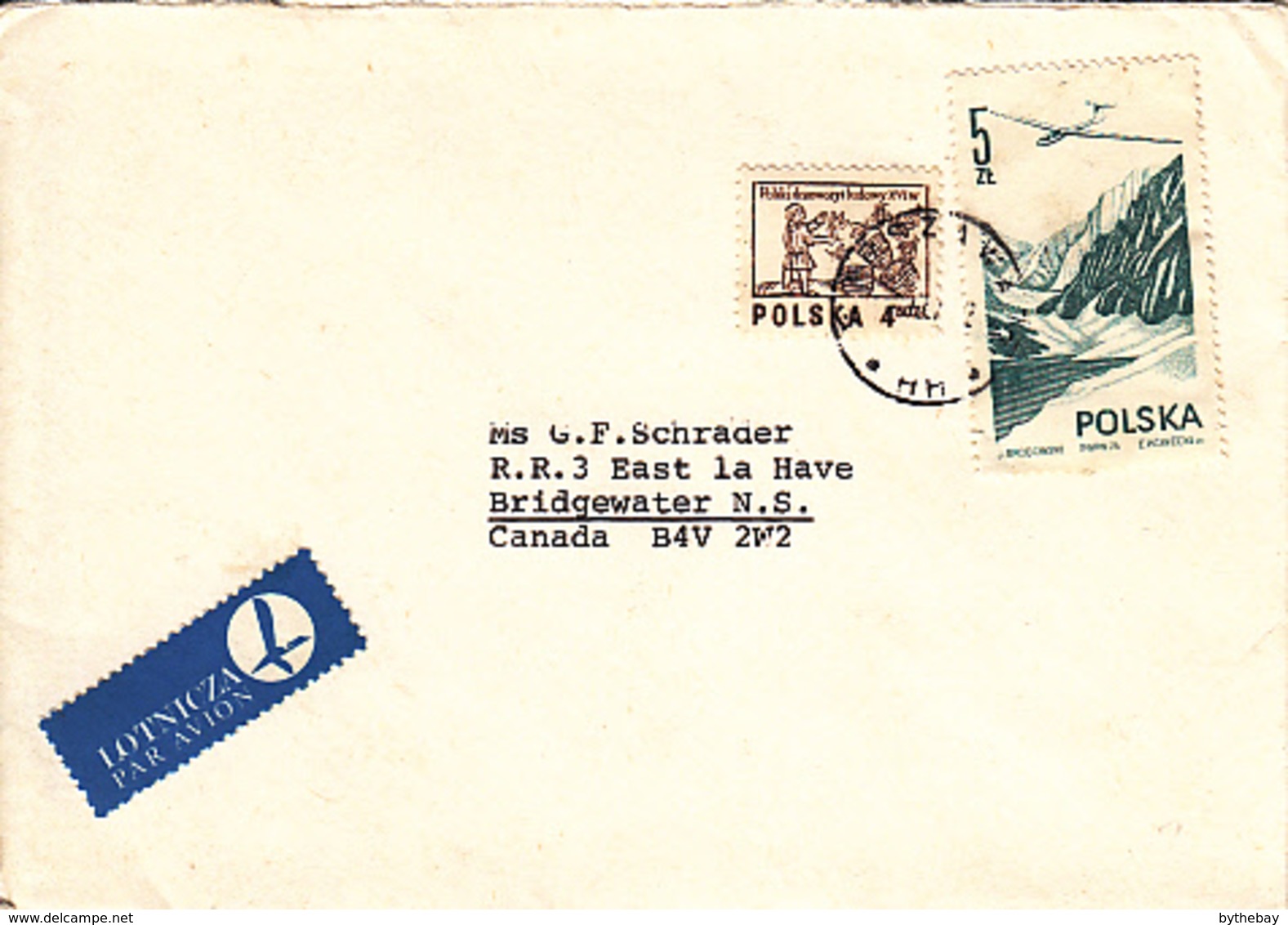 Poland to Canada 13 Airmail Covers mainly 1970s