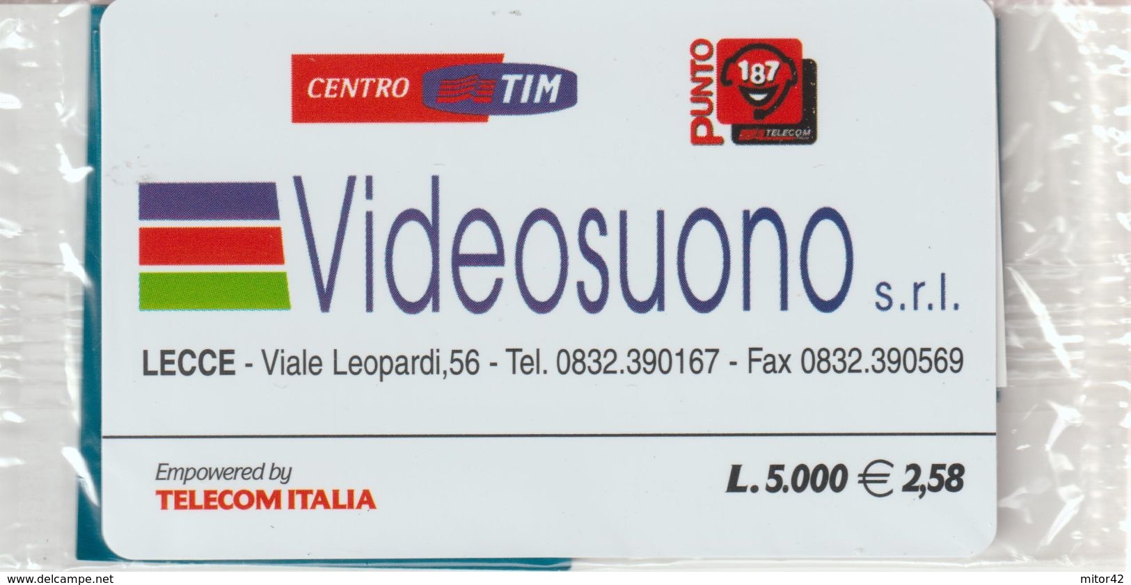 27-Carta Alberghi-Videosuono S.r.l.-Lecce.-Nuova In Confezione Originale - Usos Especiales