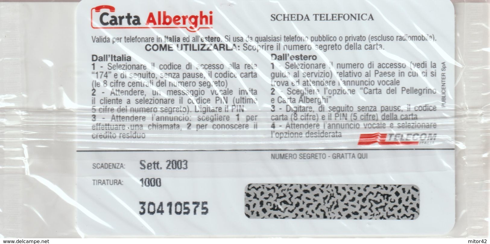28-Carta Alberghi-Eco Gest-Rossano (CS)-Nuova In Confezione Originale - Usos Especiales