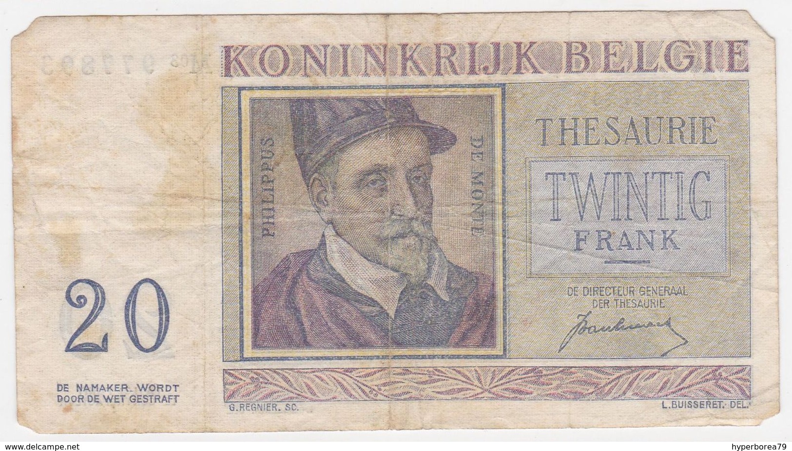 Belgium P 132 A - 20 Francs 1.7.1950 - Fine - 20 Francos