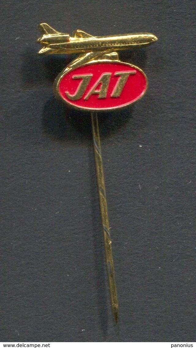 AIR  JAT - Airplane Yugoslavia  Airlines, Plane Flug, Vintage Pin Badge, Abzeichen - Avions