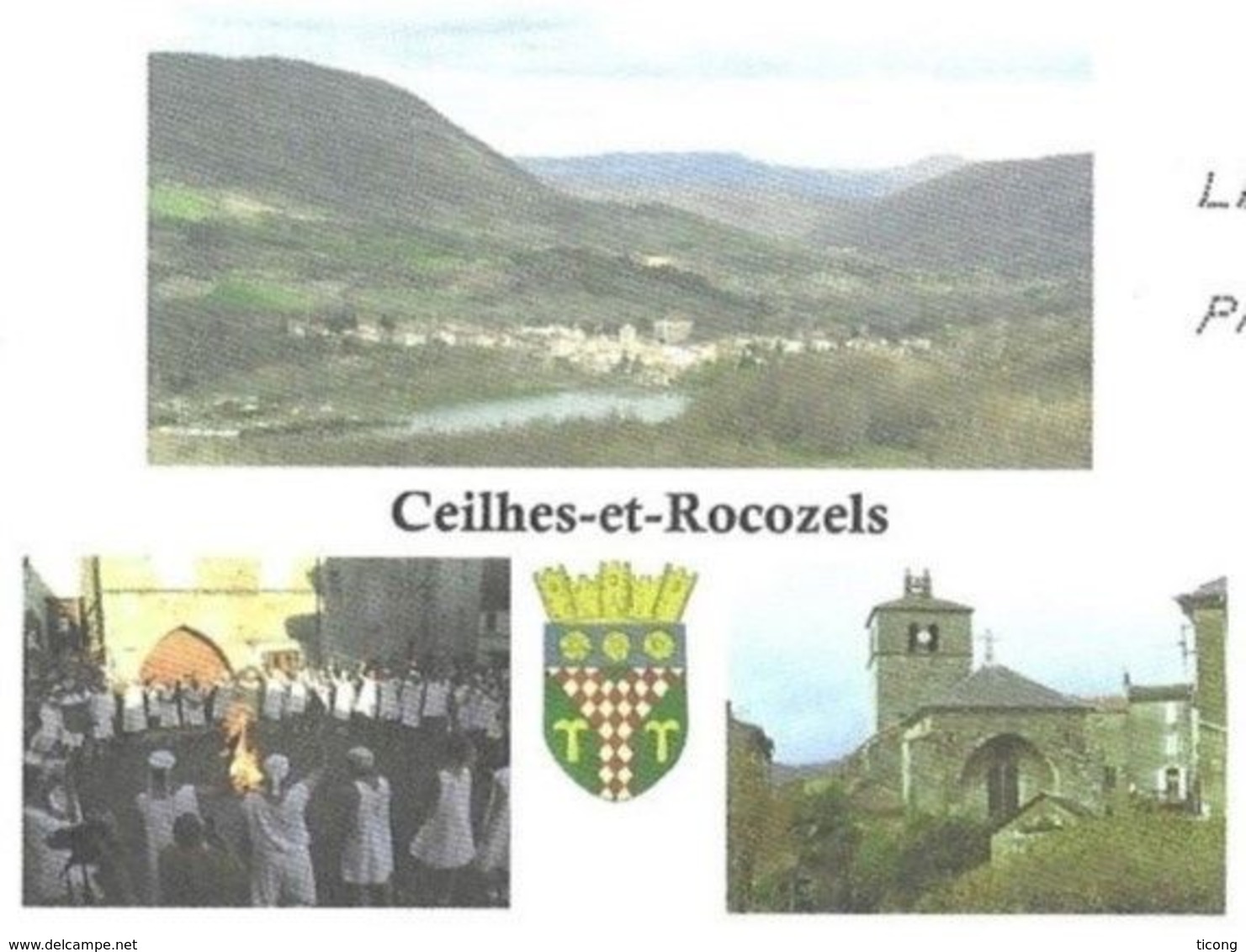 CEILHES ET ROCOZELS HERAULT - LA SARABANDE, LA BUFFATIERE, VUE DU VILLAGE, EGLISE, BLASON, PAP ENTIER POSTAL FLAMME 2010 - Other & Unclassified