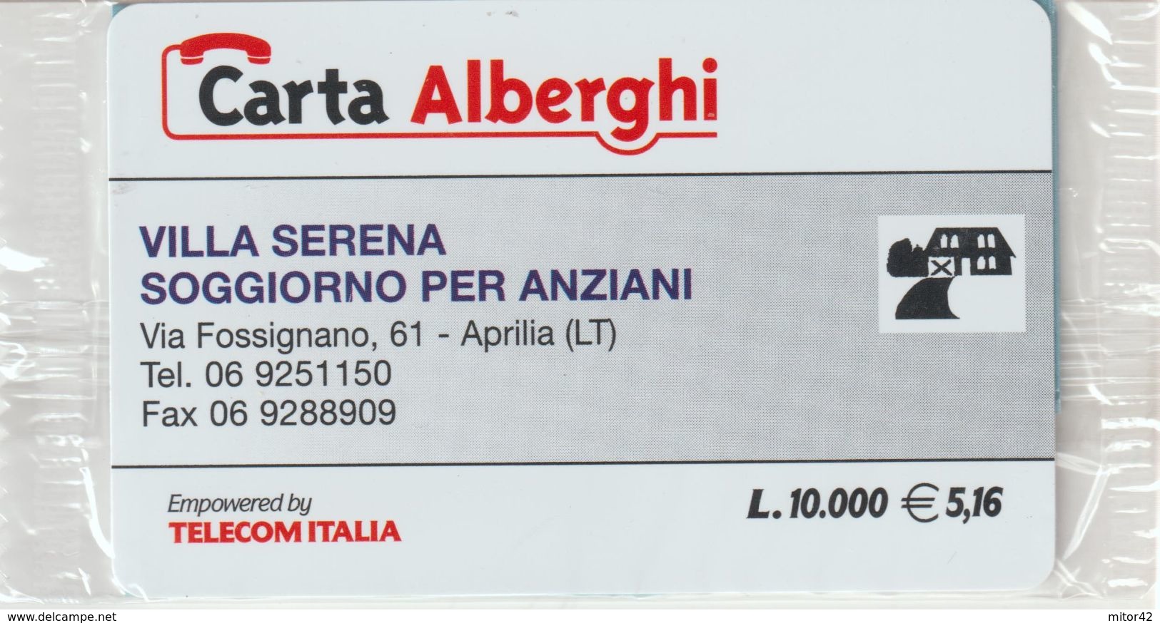 69-Carta Alberghi-Villa Serena-Aprilia (LT)-Nuova In Confezione Originale - Special Uses