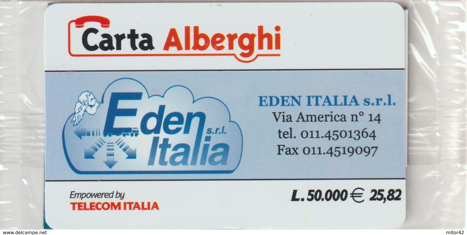 72-Carta Alberghi-Eden Italia E.25,82-Nuova In Confezione Originale - Usages Spéciaux