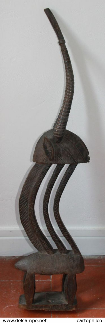 Art Africain Bambara Mali Elegant Cimier Tywara 72 cm