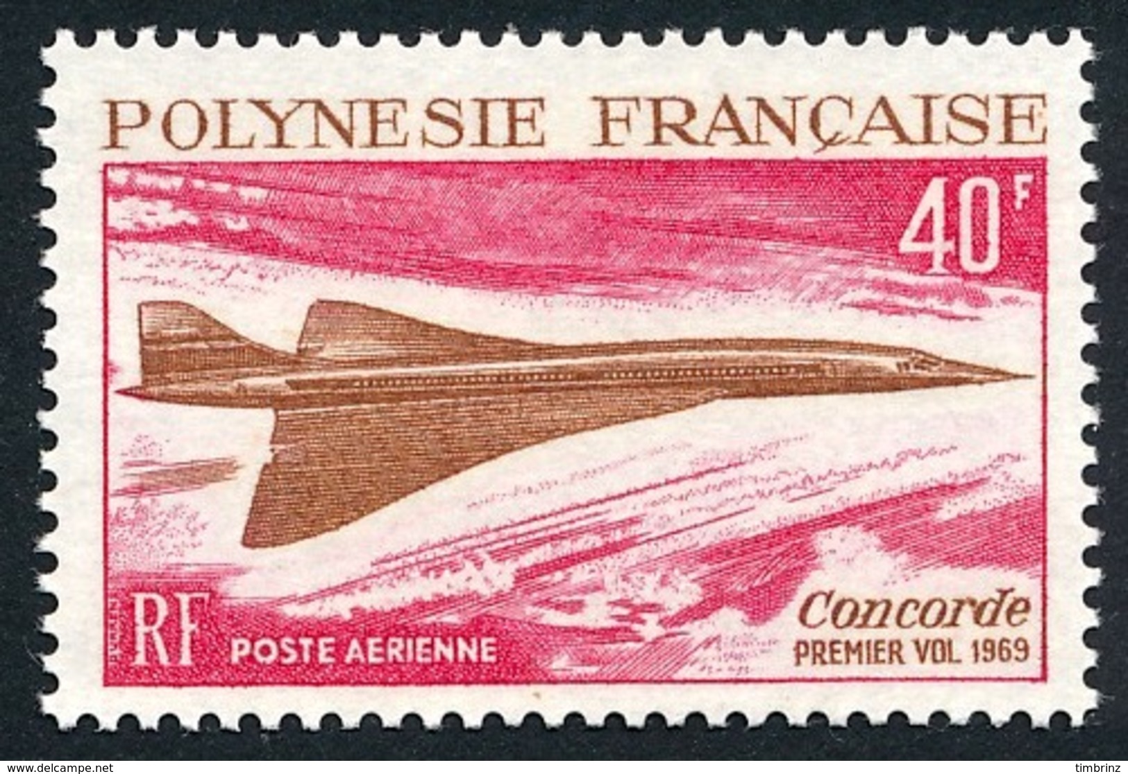 POLYNESIE 1969 - Yv. PA 27 ** SUP  Cote= 66,00 EUR - Avion Supersonique Concorde  ..Réf.POL25135 - Neufs