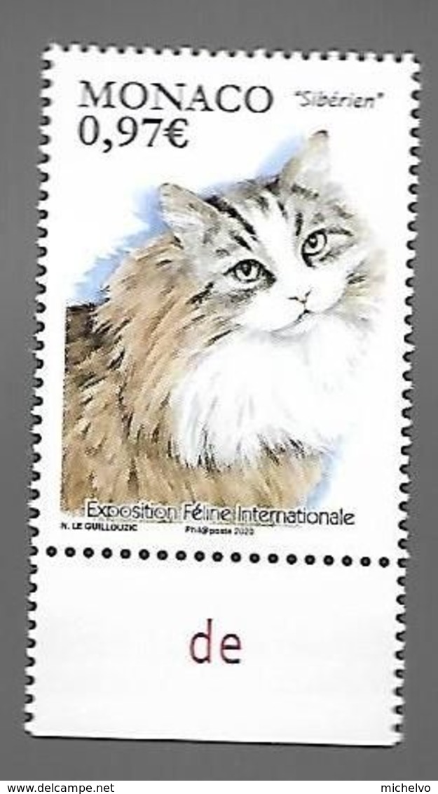 Monaco 2020 - Yv N° 3242 ** - EXPOSITION FÉLINE INTERNATIONALE (Chat Sibérien) - Ungebraucht