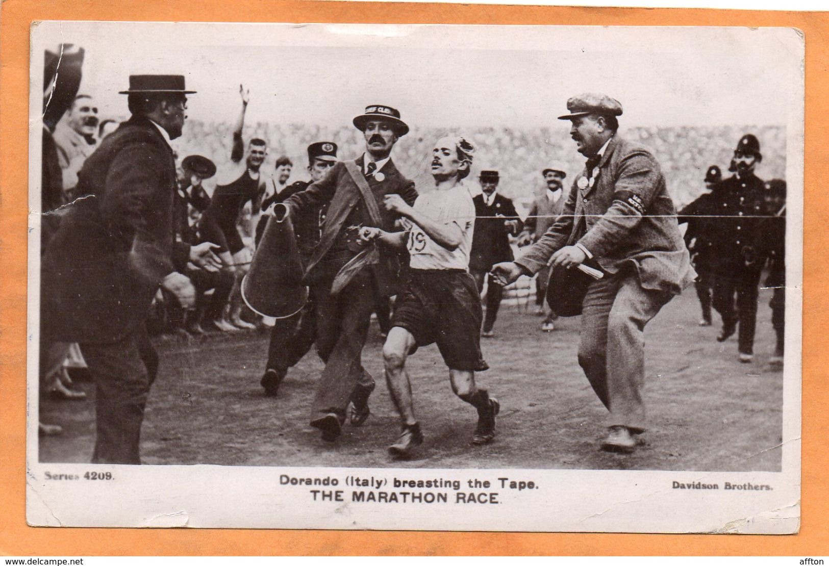 Dorando Italy Marathon UK 1908 Postcard - Atletica