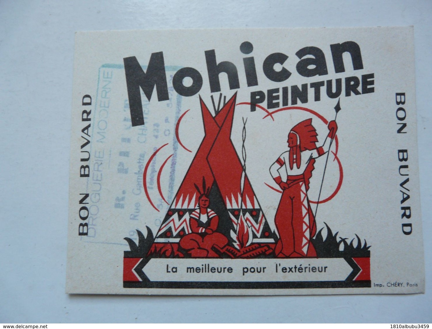 VIEUX PAPIERS - BUVARD : MOHICAN - Peintures