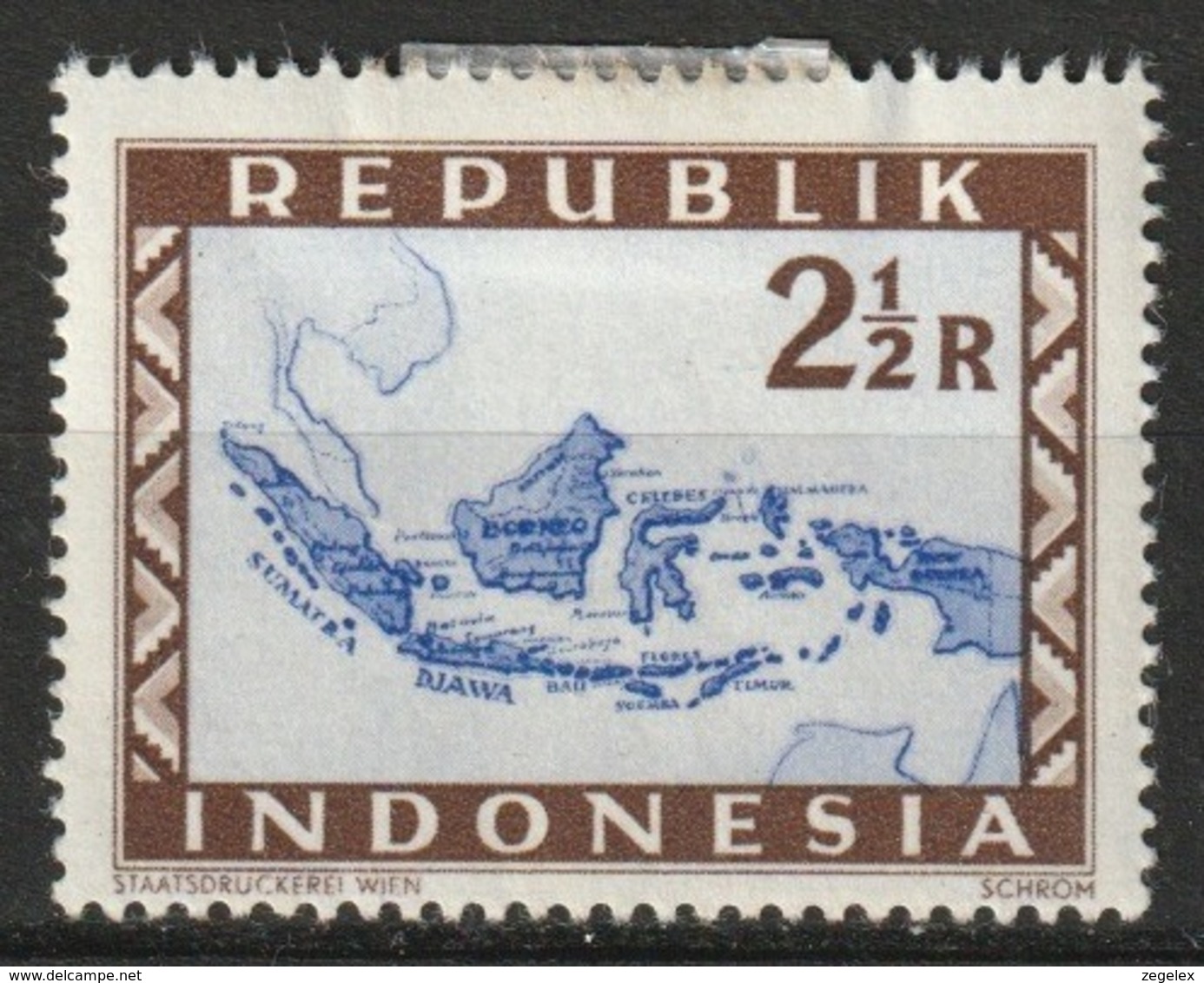 Republik Indonesia 1948 2,5 Rupia MH* Ongestempeld. See Description - Indonesia