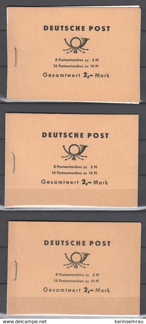 DDR , ULBRICHT  MH 5 Postfrisch , 3 Stück - Carnets