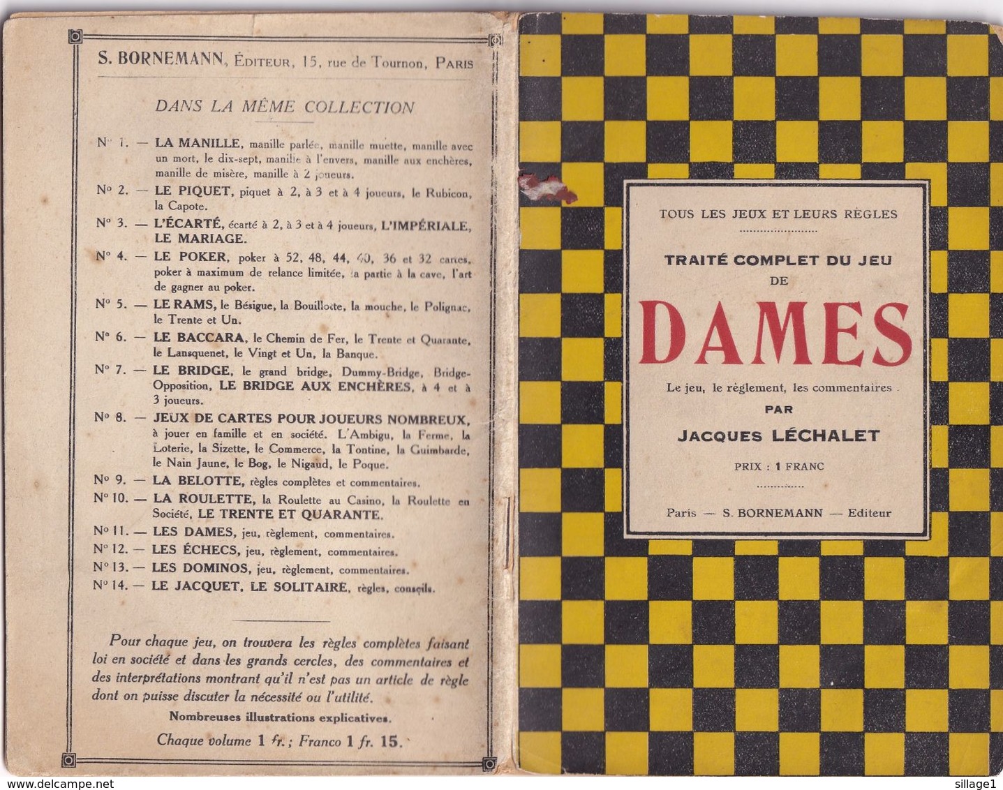 DAMES - Traité Complet Du Jeu De Dames Par Jacques LECHALET - Editeur S. BARNEMANN - Imprimerie E. VEILLON - Juegos De Sociedad