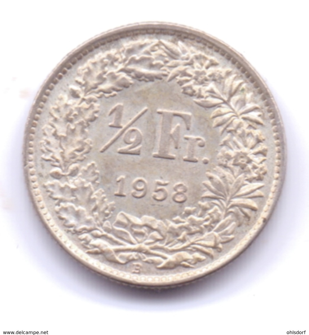 HELVETIA 1958: 1/2 Fr., Silver, KM 23 - Autres & Non Classés