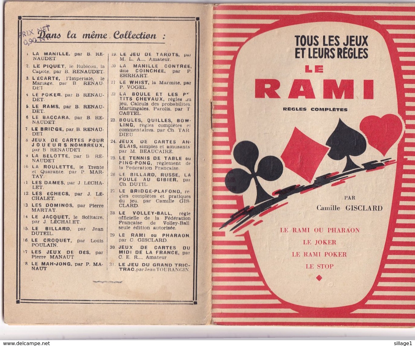 Le RAMI - Tous Les Jeux Et Leurs Règles Par Camille GISCLARD - 1961 - RARE - Giochi Di Società