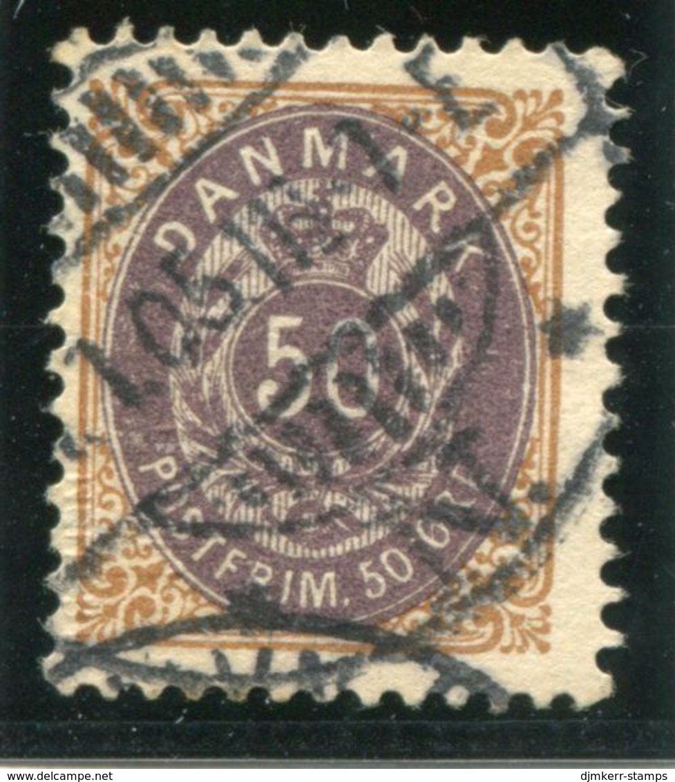DENMARK 1903 Numeral In Oval 50 Øre Perforated 12¾, New Crown Watermark, Used.  Michel 30 I Z Bb - Gebruikt