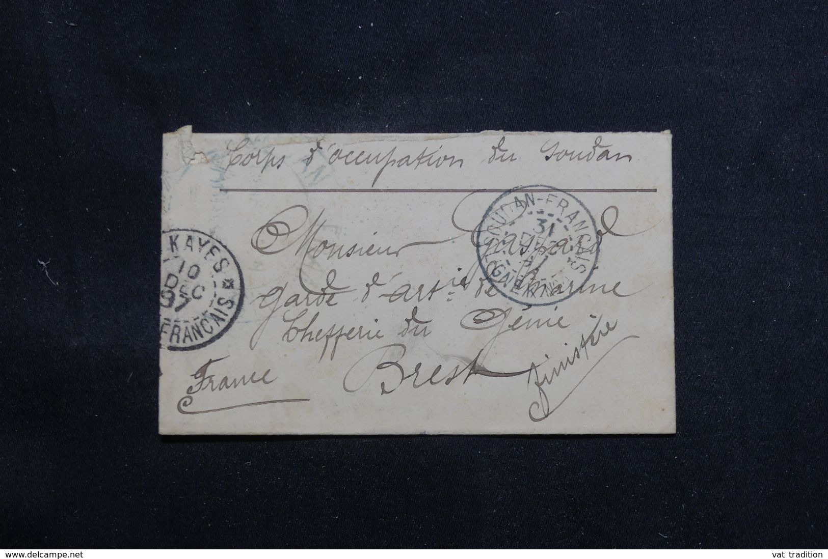 SOUDAN - Enveloppe Du Corps D'Occupation Du Soudan Pour Brest En 1897 En Fm -  L 64507 - Storia Postale