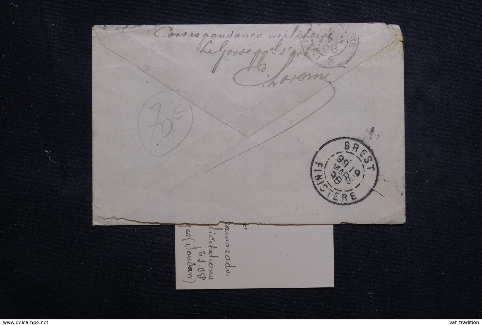 SOUDAN - Enveloppe Du Corps D'Occupation Du Soudan Pour Brest En 1898 En Fm -  L 64508 - Lettres & Documents