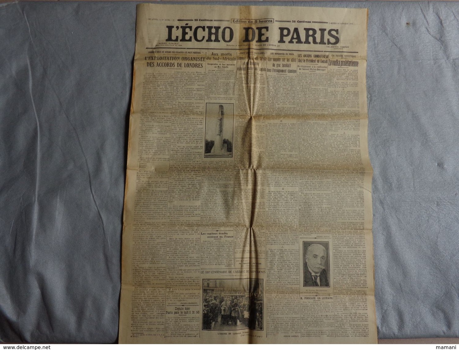 Journal  Cadeau Anniversaire -l'echo De Paris -11 Octobre 1926-la Volka Proletarienne -pub Auto-le Salon Automobile - Other & Unclassified