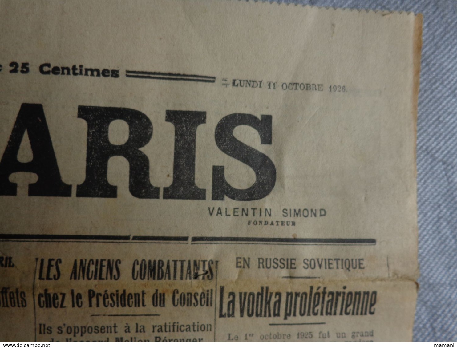 Journal  Cadeau Anniversaire -l'echo De Paris -11 Octobre 1926-la Volka Proletarienne -pub Auto-le Salon Automobile - Other & Unclassified