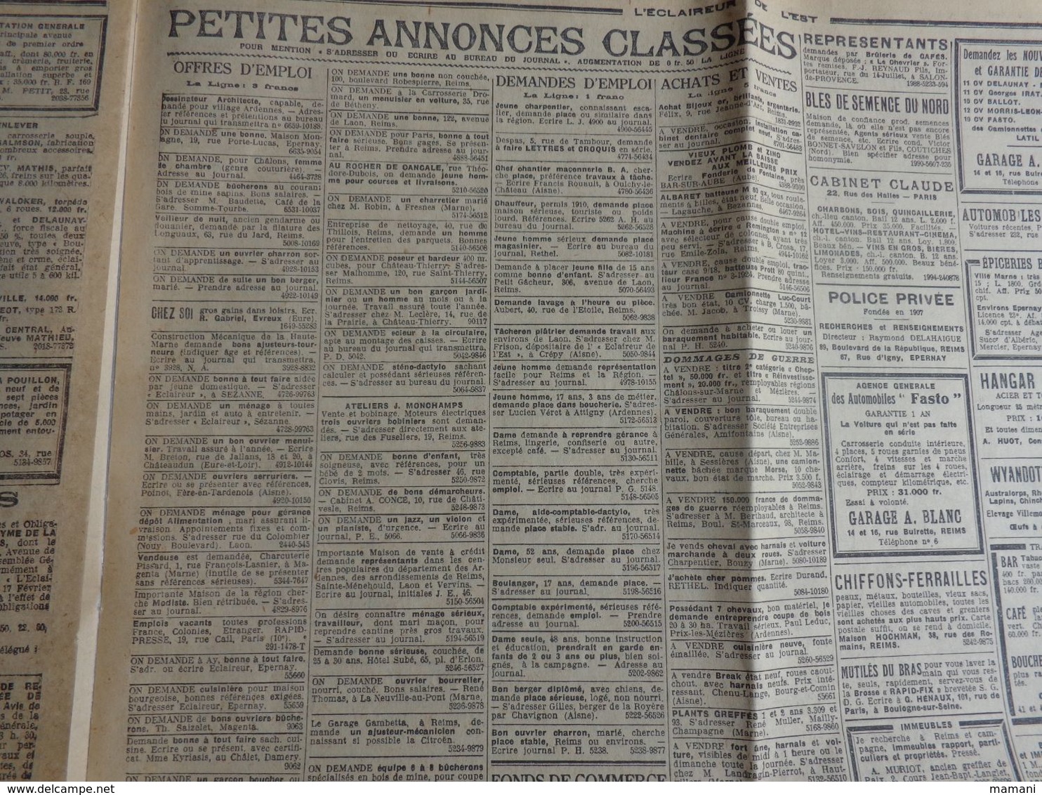 Journal  Cadeau Anniversaire -l'eclaireur De L'est 17 Mars 1927-revision Dossiers Dommages Guerre Bendre-hughes-seznec - Autres & Non Classés