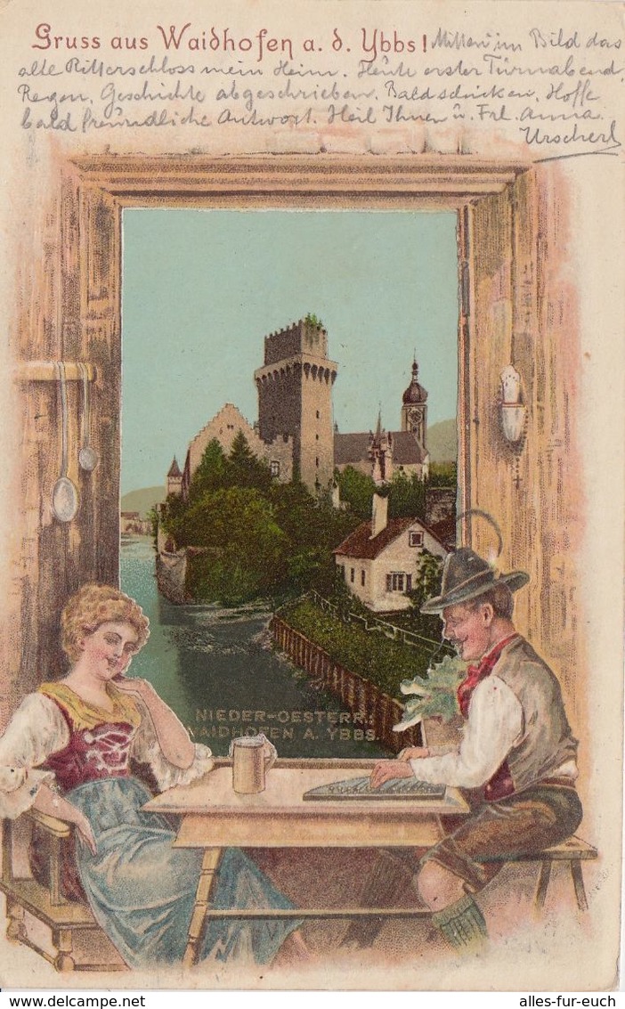 Litho, Prägekarte 1899 Gel. Gruss Aus Waidhofen An Der Ybbs, Niederösterreich, Österreich - Waidhofen An Der Ybbs