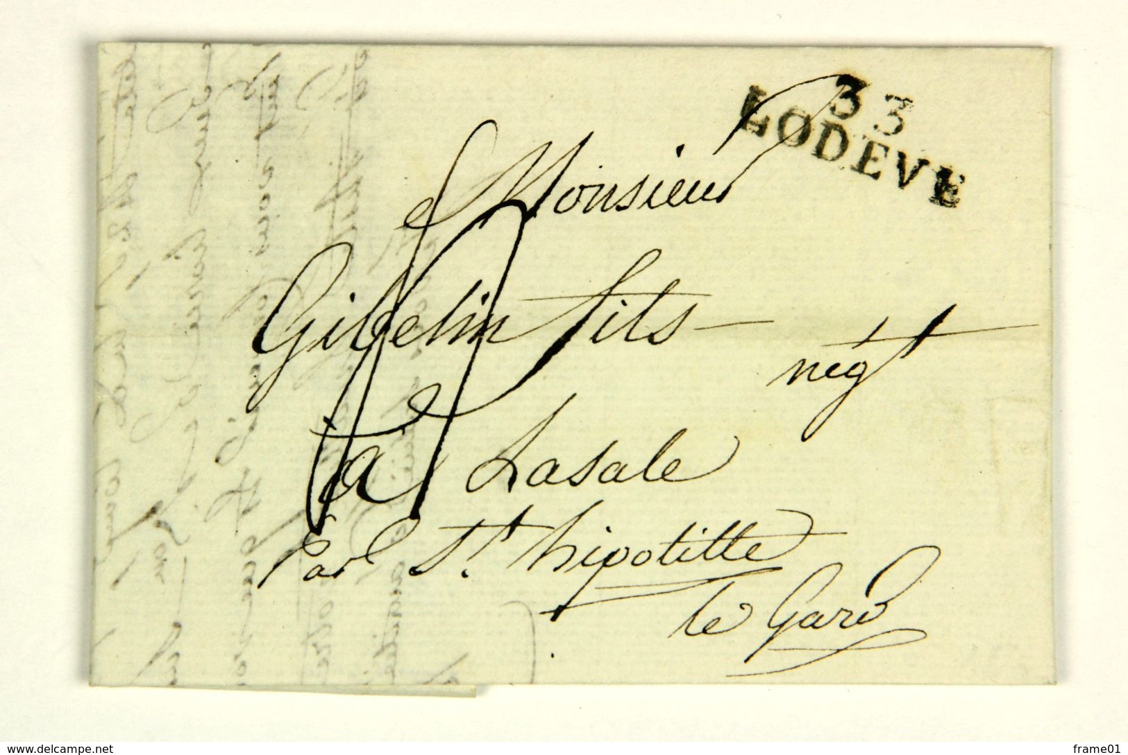 LAC 1816  Lodeve Pour St Hippolyte Du Gard En Port Du, Taxe 4 Decimes - 1801-1848: Precursores XIX